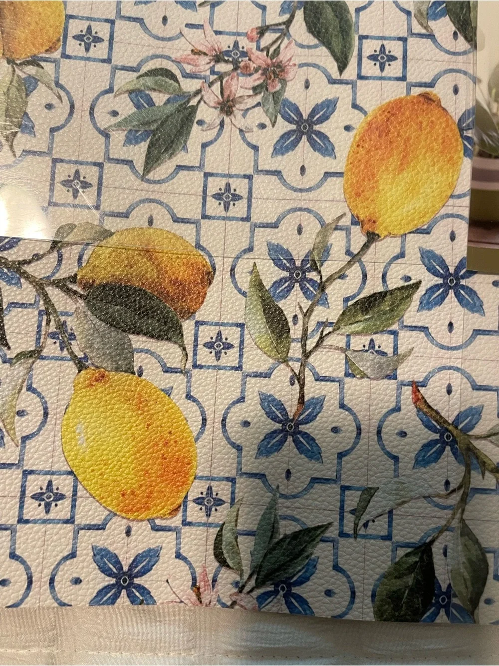 Colordrift Set of 4 Leather Texture Placemats - Lemons